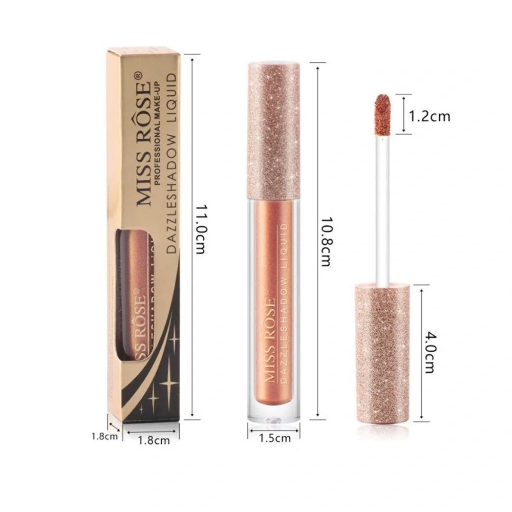 Miss Rose Dazzleshadow Metallic Liquid Glitter Eyeshadow 5 Twilight Flash Gold